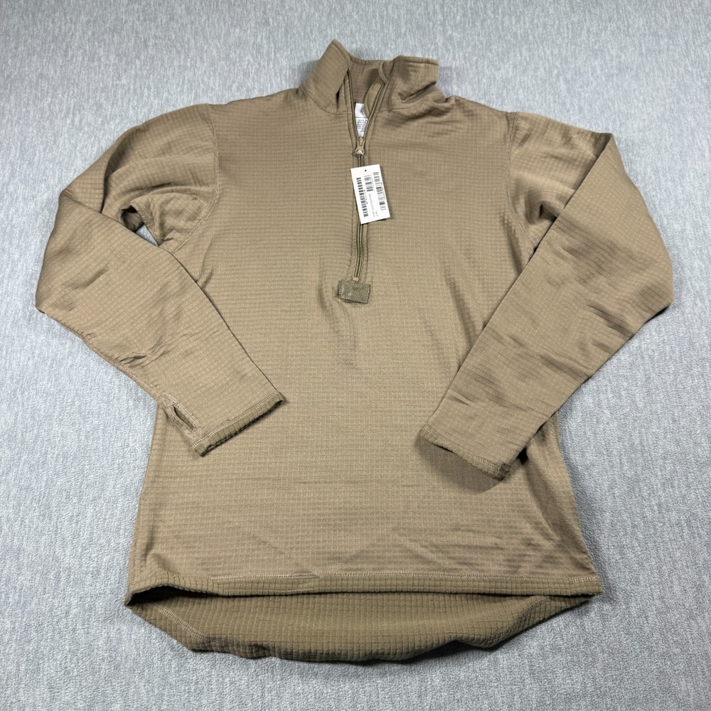 US Military Shirt Mens Small Regular Brown ECWCS Gen III Level 2 Grid Fleece Top